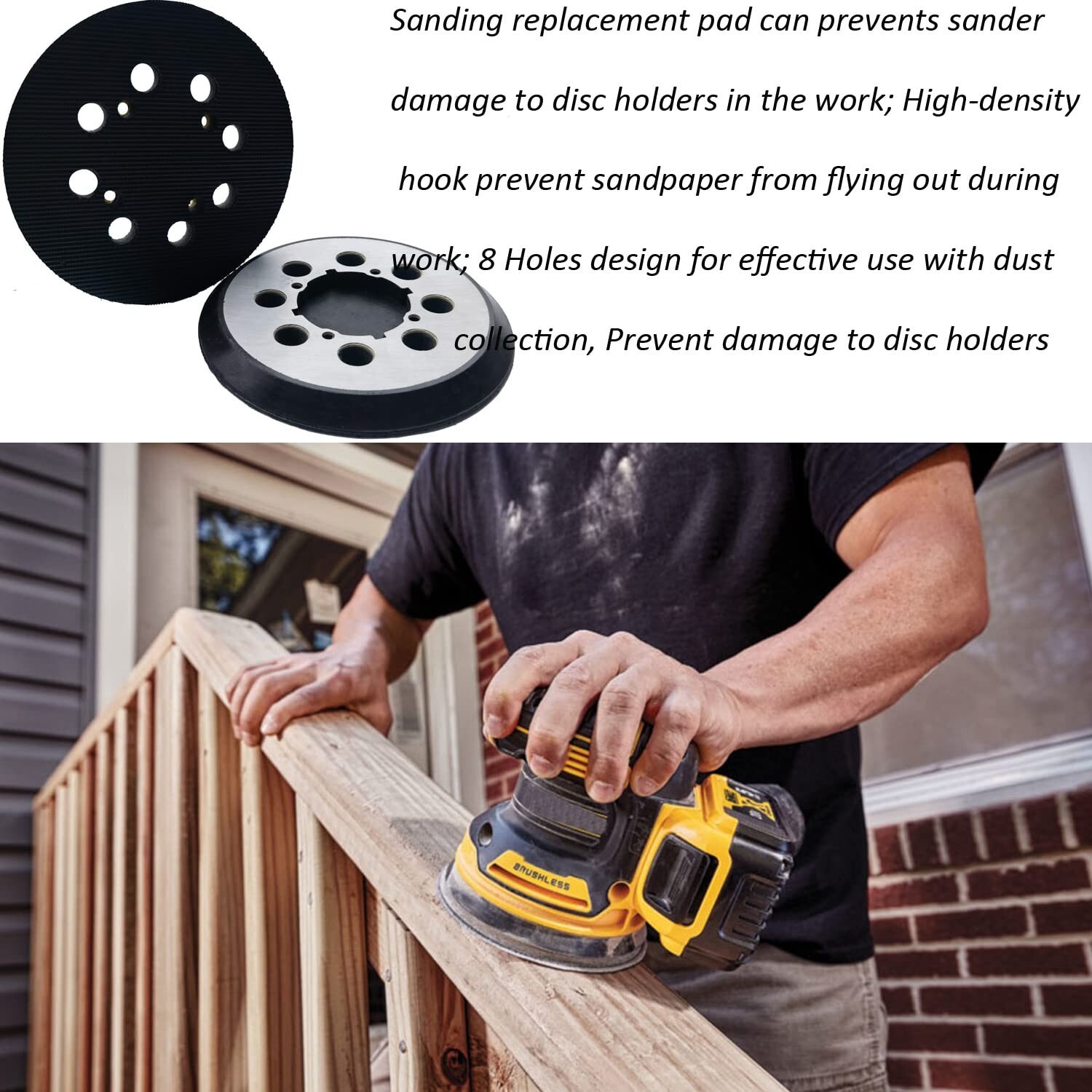 1x 5″ 8-Hole Sanding Pad For Craftsman CMCW220B & CMEW231 Random Orbit Sanders