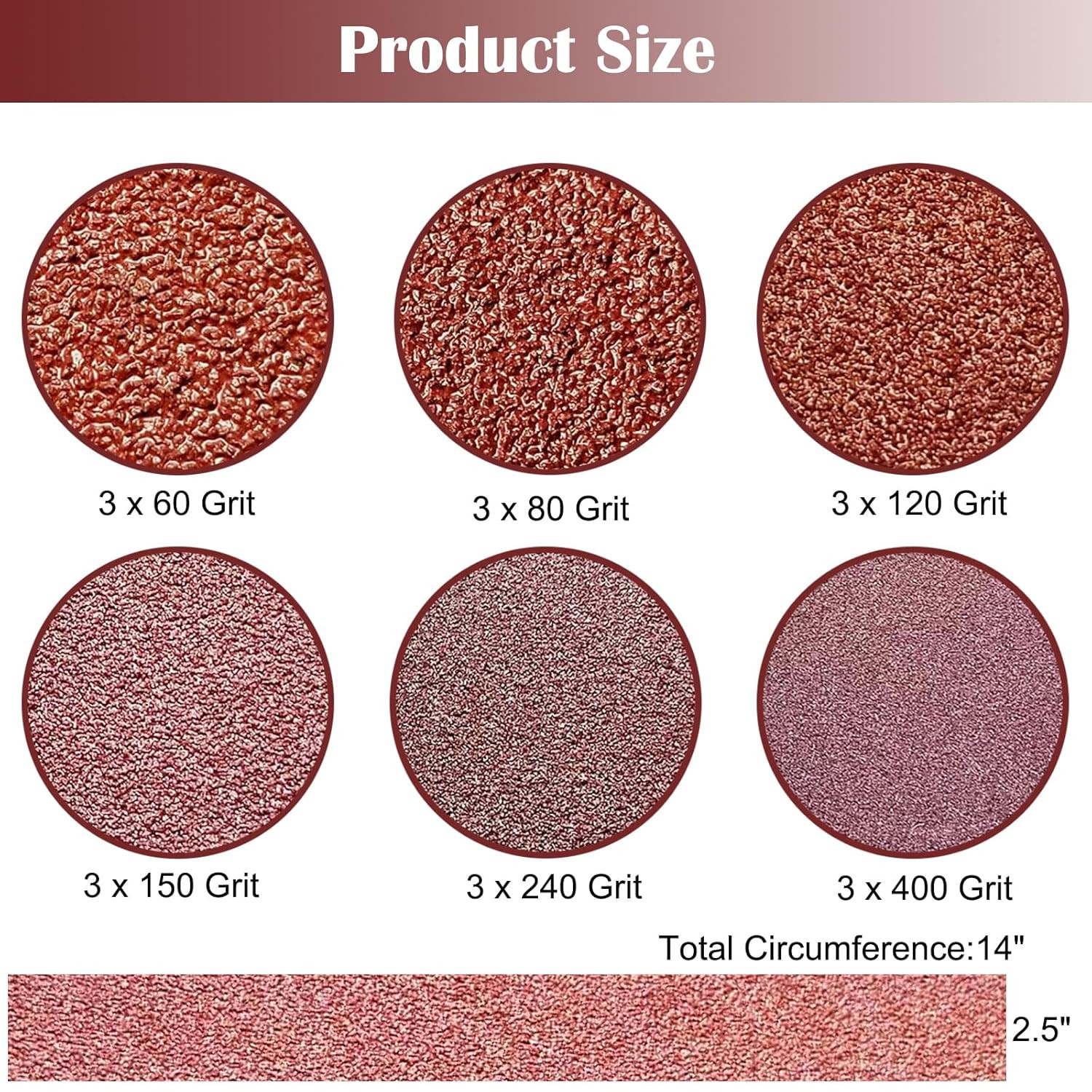 18 Pack 2.5 x 16 Inch Sanding Belts Assorted Grit 60-400 Aluminum Oxide