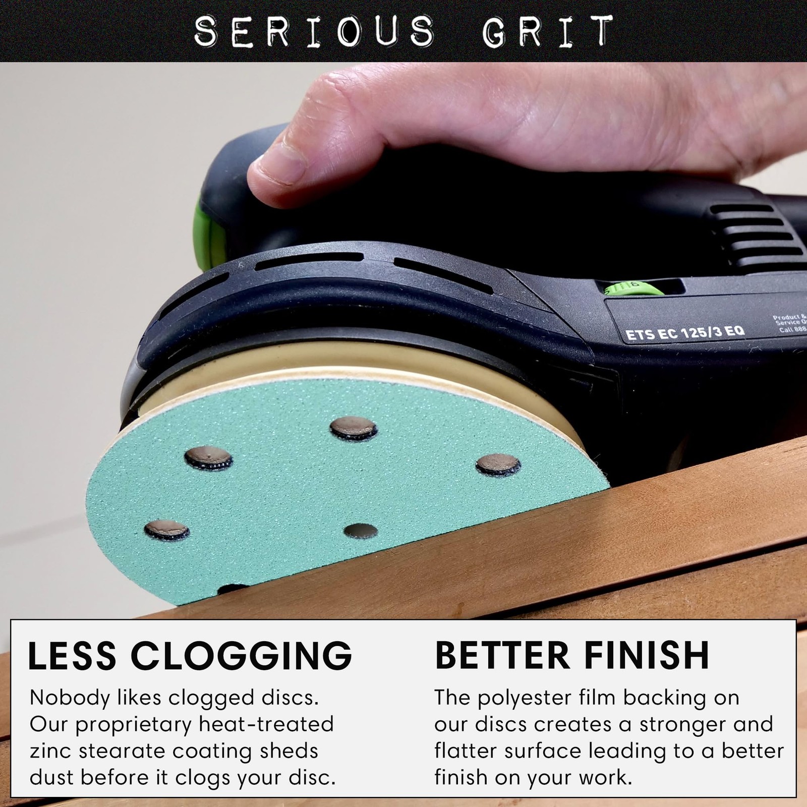 Serious Grit – 5-Inch 9-Hole 150 Sanding Discs – Heavy-Duty 150