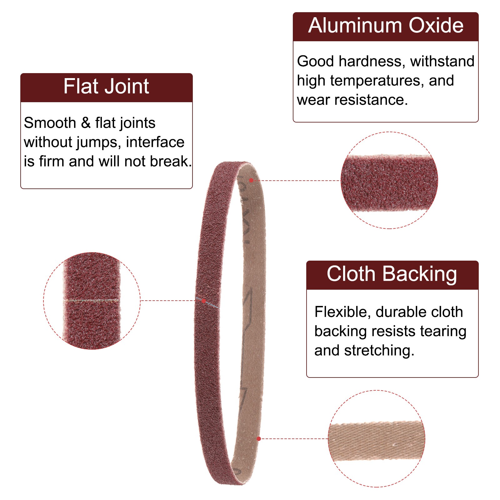 10pcs 2-1/2″ x 16″ Sanding Belts 80 Grits Aluminum Oxide Abrasive Sander Belt
