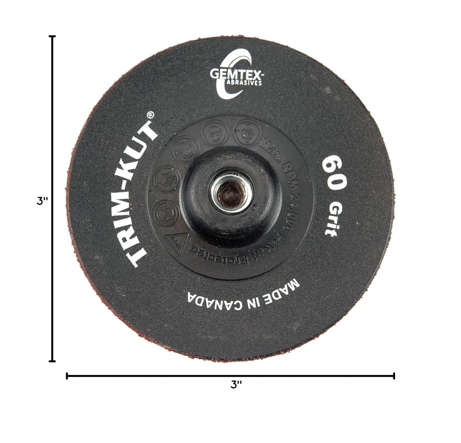 59305 Trim-Kut Grinding Disc, 3″ Diameter, 60 Grit, 5/16″ – 18 Hub (Pack of 25)