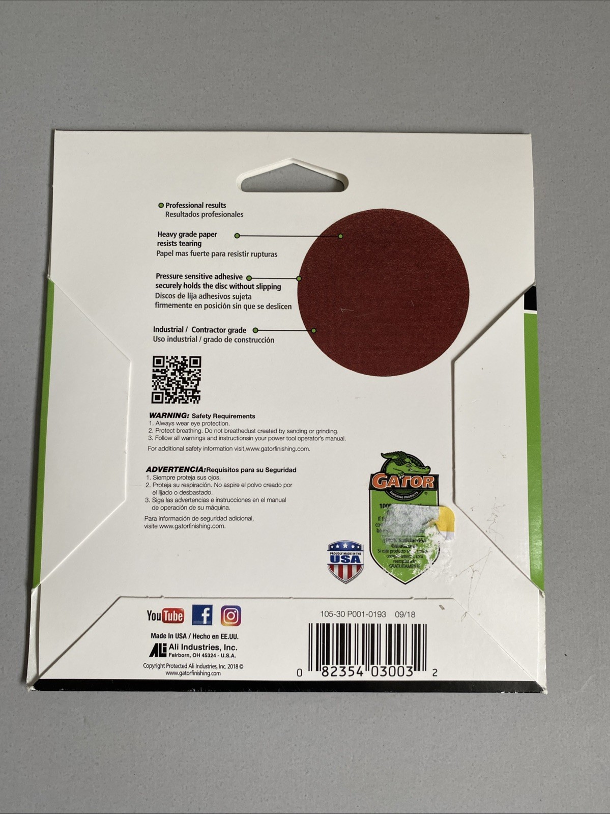 Sanding Stick On Discs 5″ Gator Power 40 Extra Coarse
