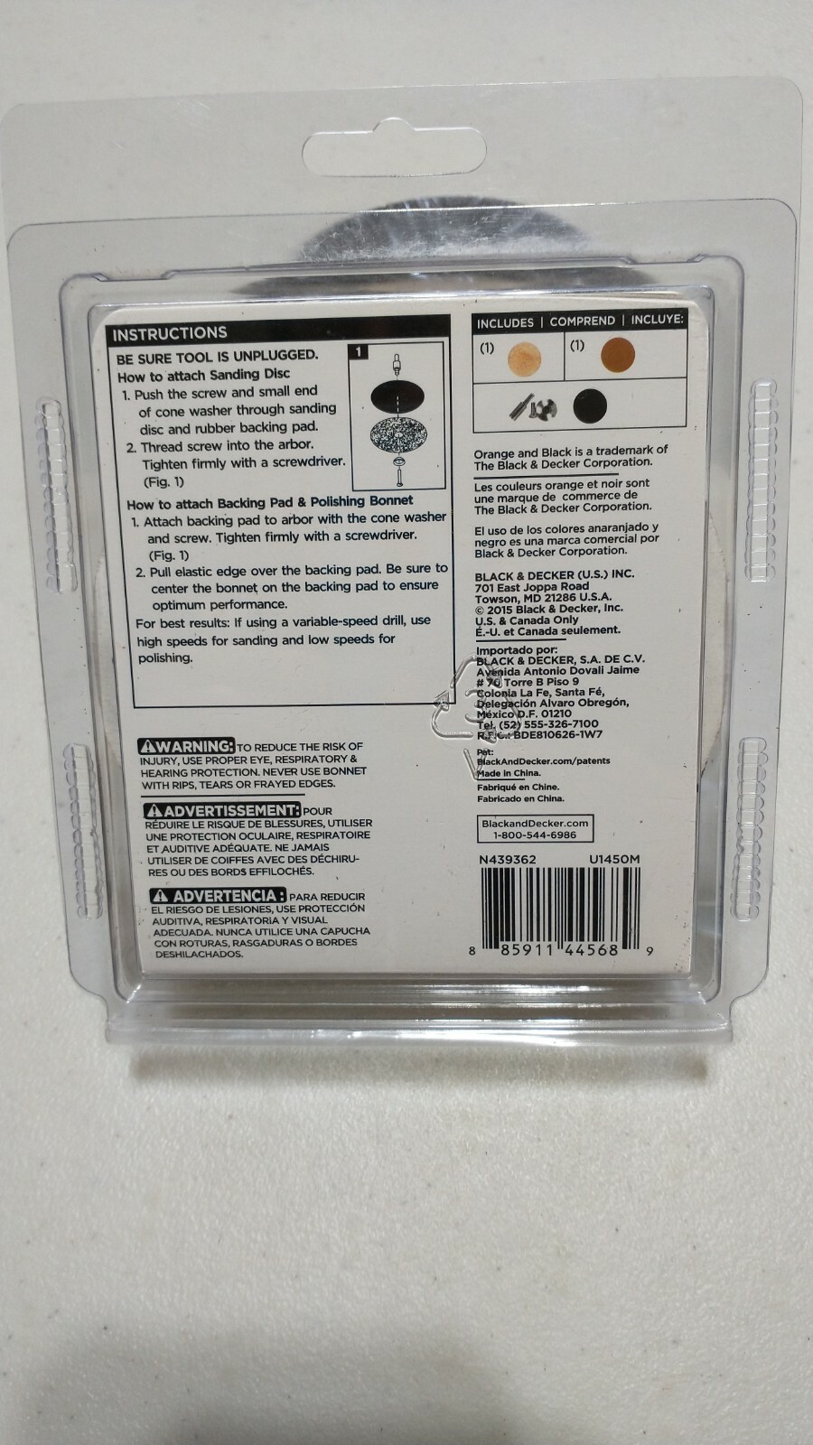 BLACK & DECKER 5″/127MM DRILL SANDING AND POLISHING KIT