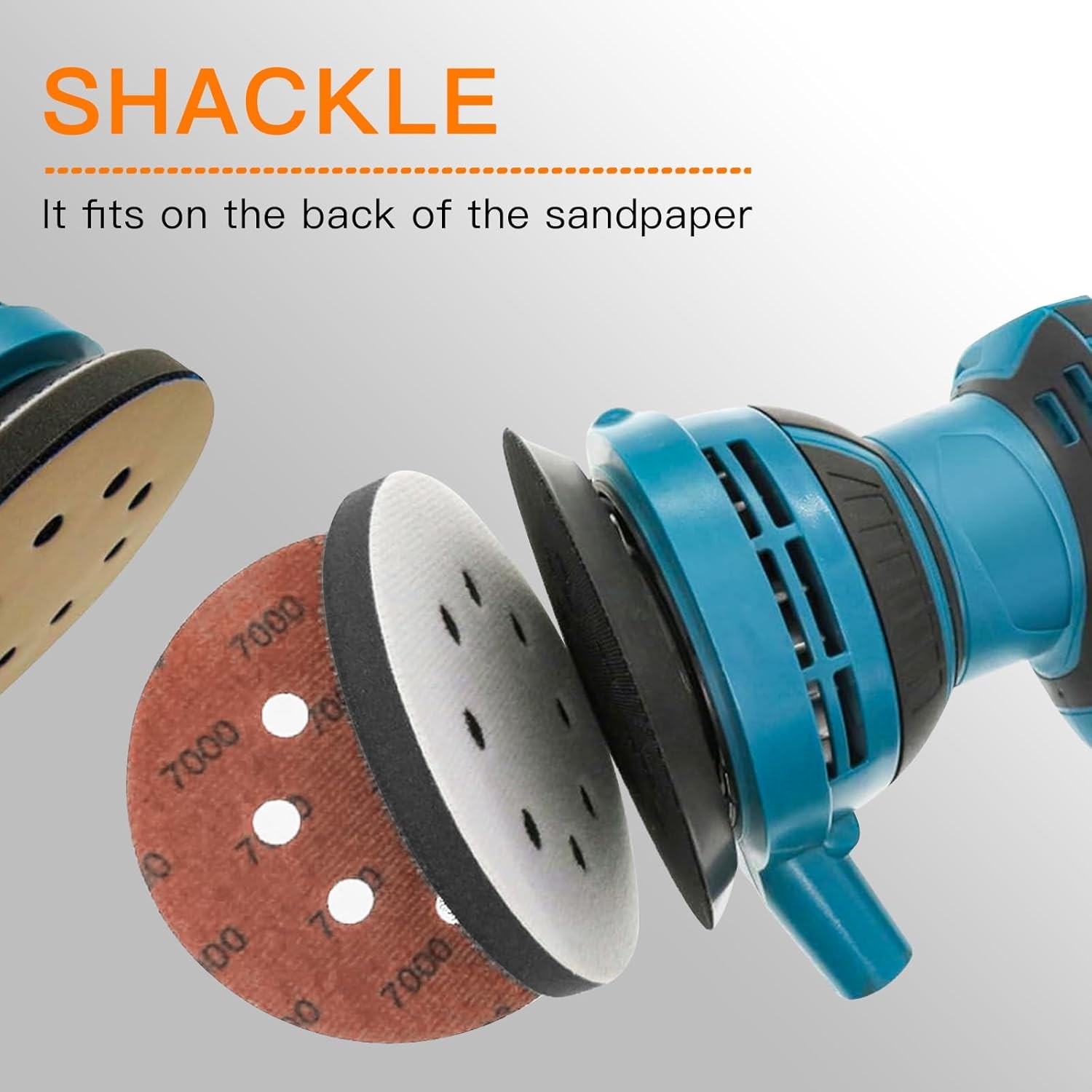 6pc 5″ 8 Holes Interface Pads Orbital Sander Sanding Foam Pad Hook Loop Buffer