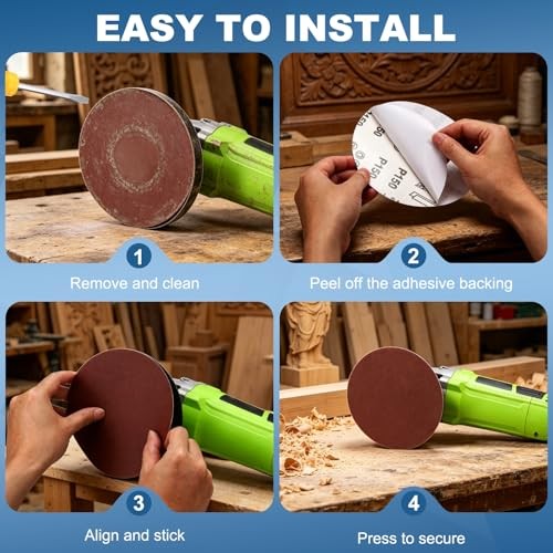 Pack 6 Inch PSA Sanding Discs 120 Grit Aluminum Oxide Self Adhesive 120 grit 10