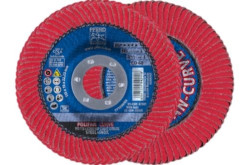 POLIFAN- Curve Radial Type Flap Disc – 4-1/2″ x 4-1/2″ x 7/8″ Large Coarse 60