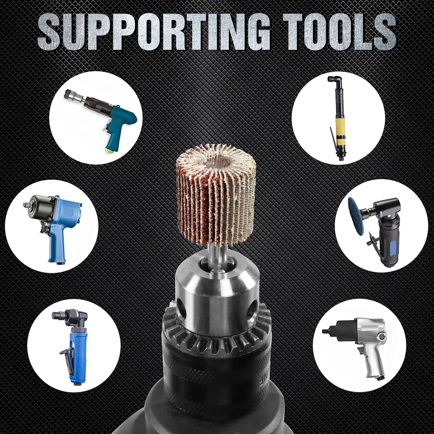 20 Pcs Flap Wheel Sander Set 80 Grit Sanding Wheel for Drill 1/4″ Shank for Meta