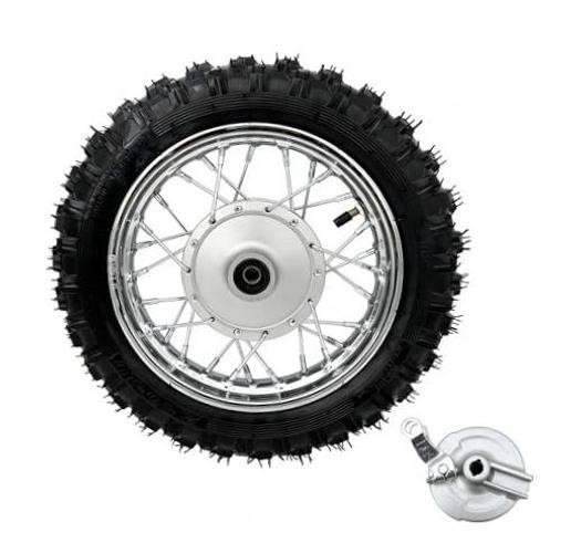 2.5-10 Inch Front Wheel Tire with 1.4 x 10 Inch Rim, Drum Brake and 12mm