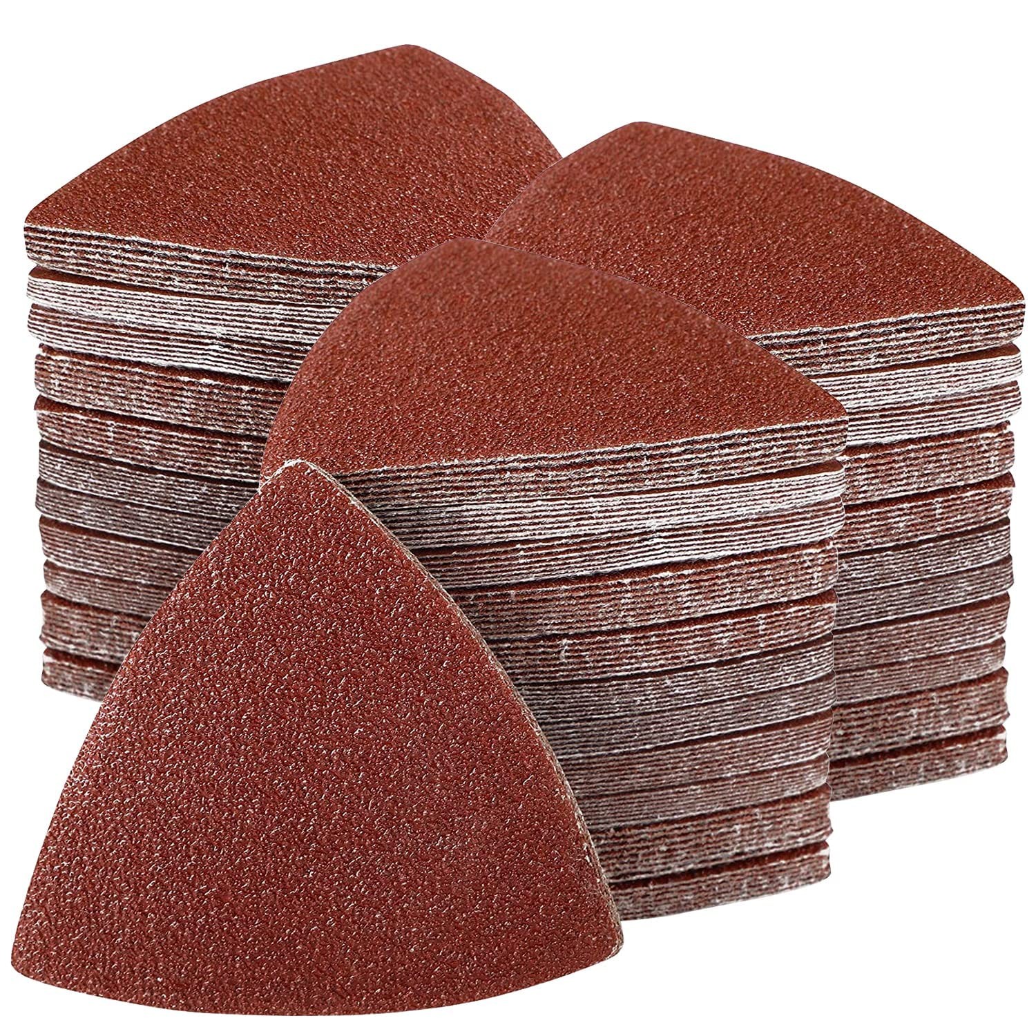 100PCS Triangle Sanding Pads, Hook Loop Sandpaper 40-240 Grit For Polish Sanding
