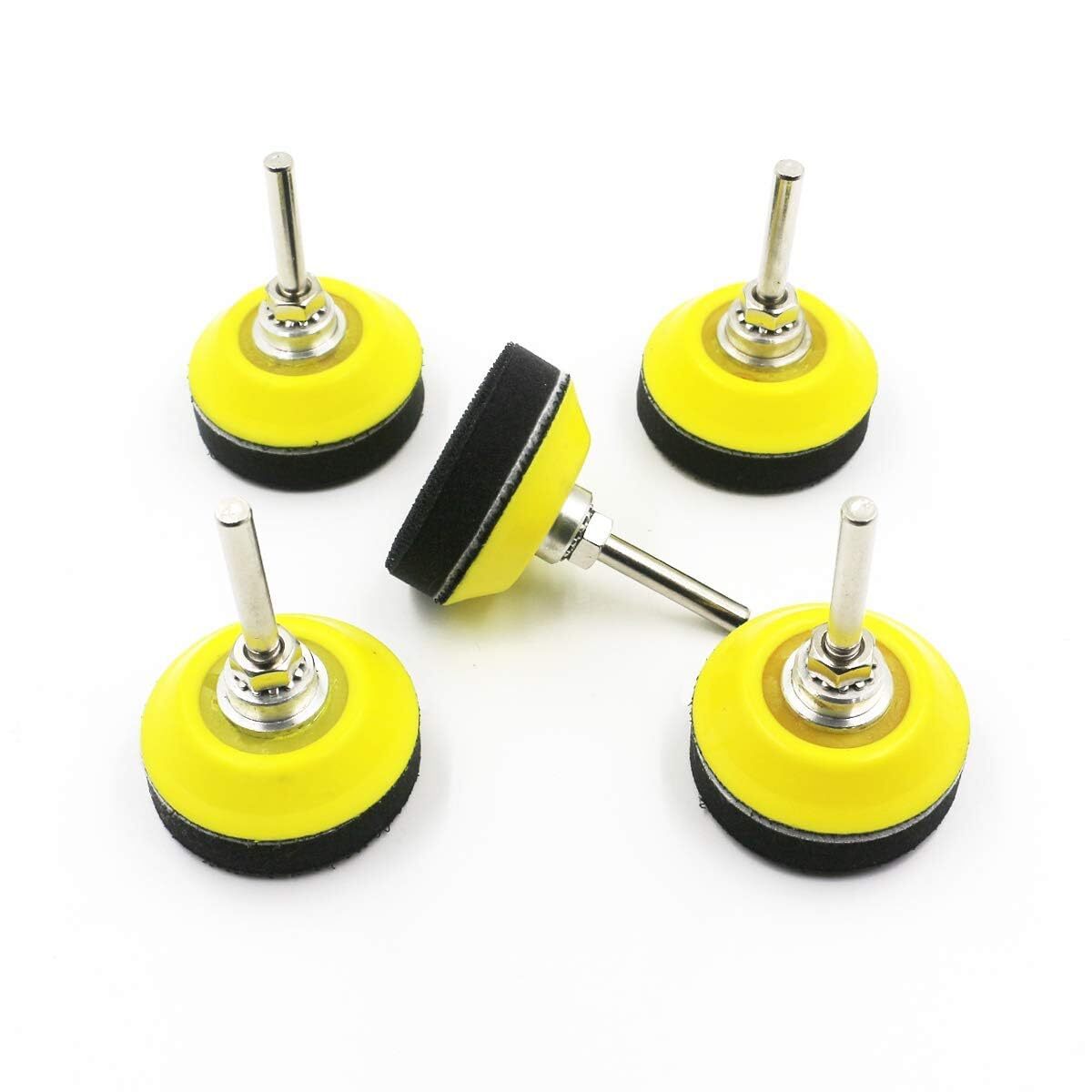 5 Pack 2 Inch Hook & Loop Sanding Backing Pad w/ 1/4″ Dia Shank Drill Attachment
