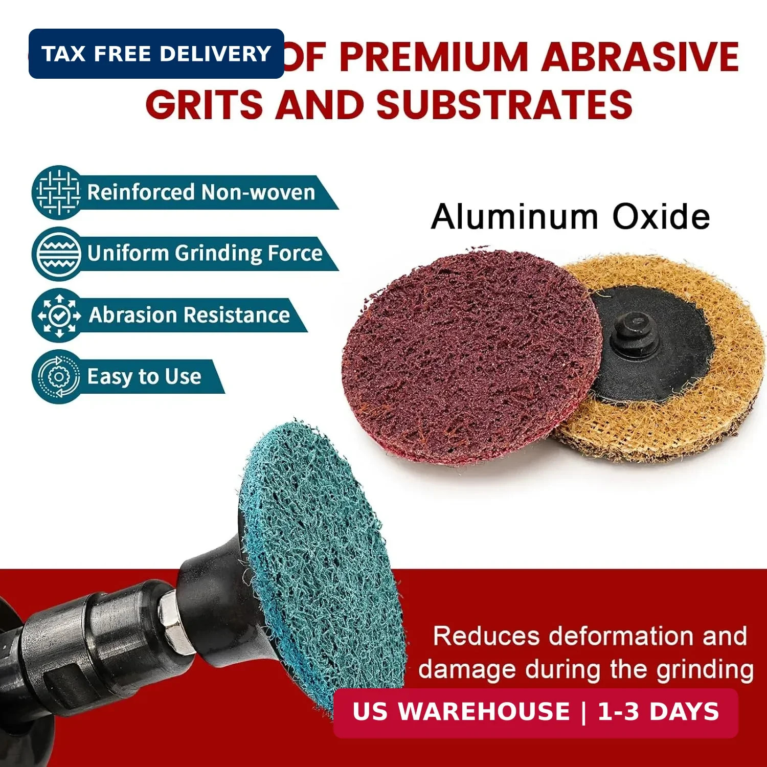 25Pcs 2 inch Quick Change Sanding Discs Set (Fine Medium Coarse) Roll Lock Discs