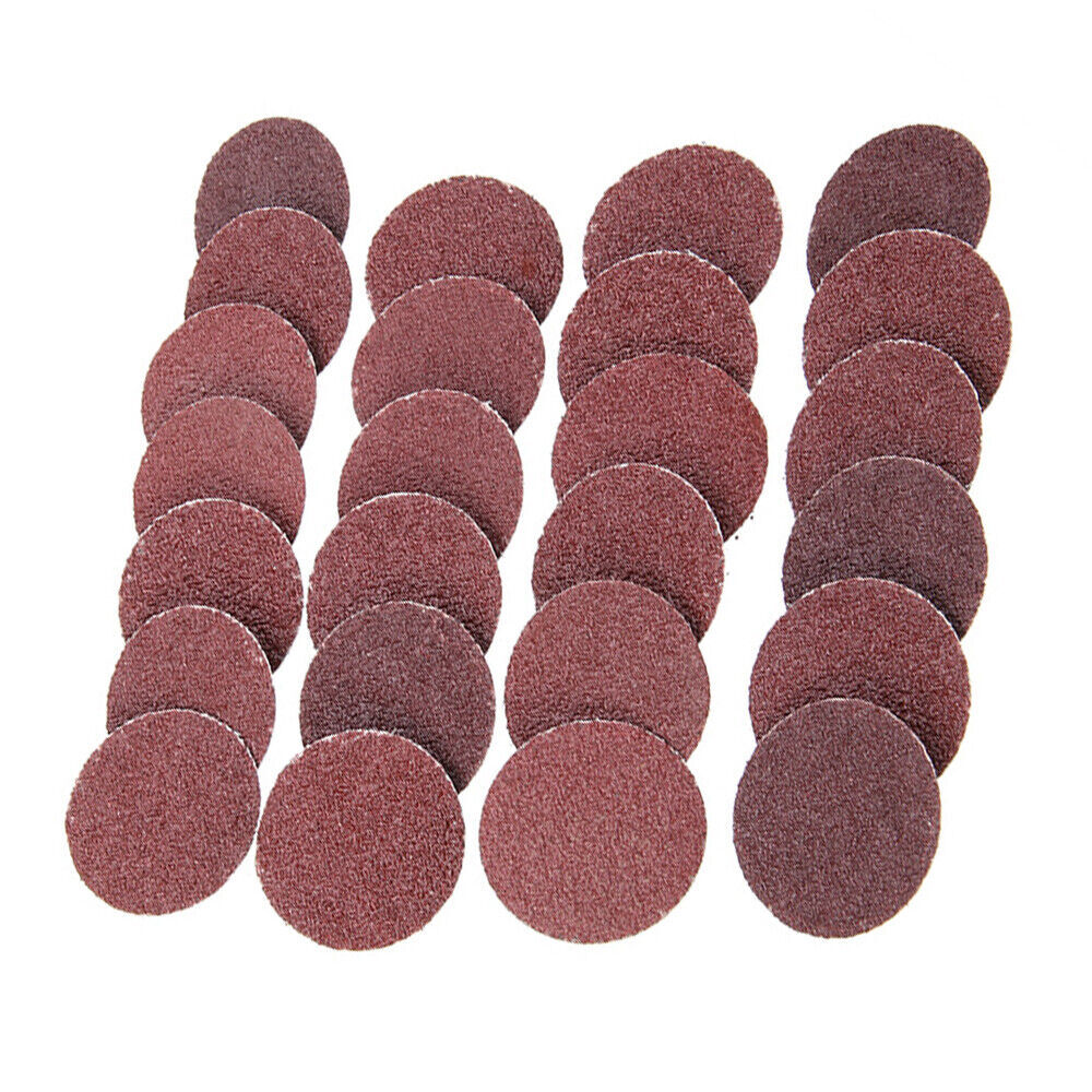 25/50Pc 2” Sanding Discs Roll Lock Type Pad 24/36/60/80/120/180/240 Grit