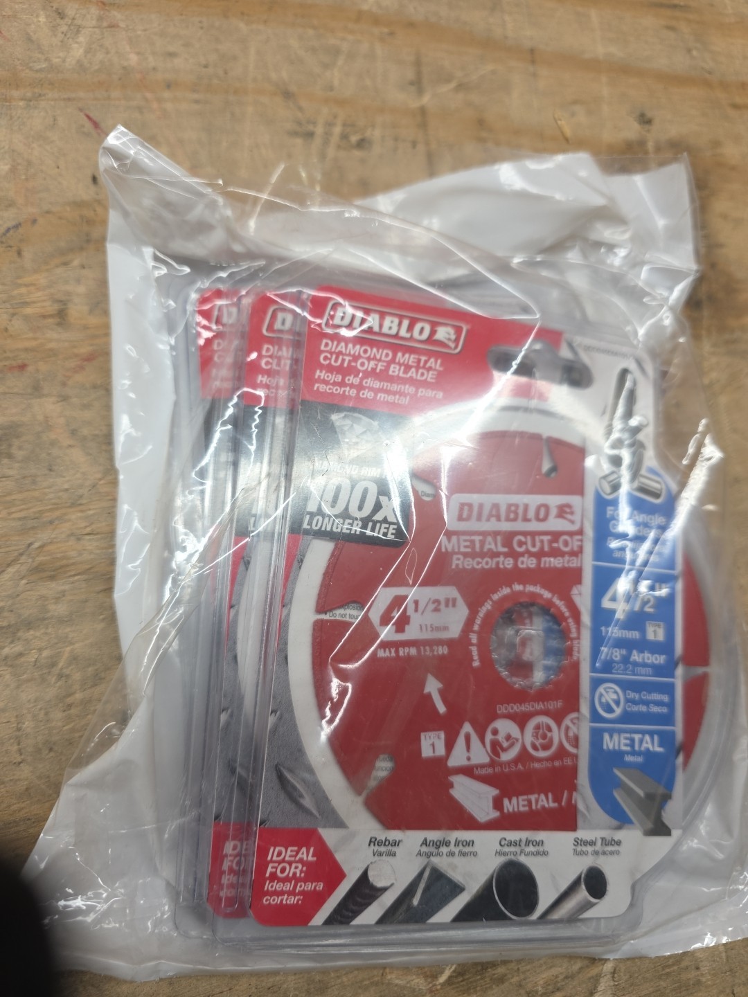 Diablo DDD045DIA101F Diamond Metal Cut?Off Blade 4-1/2 Dia.x7/8 in.Lot Of 3blade
