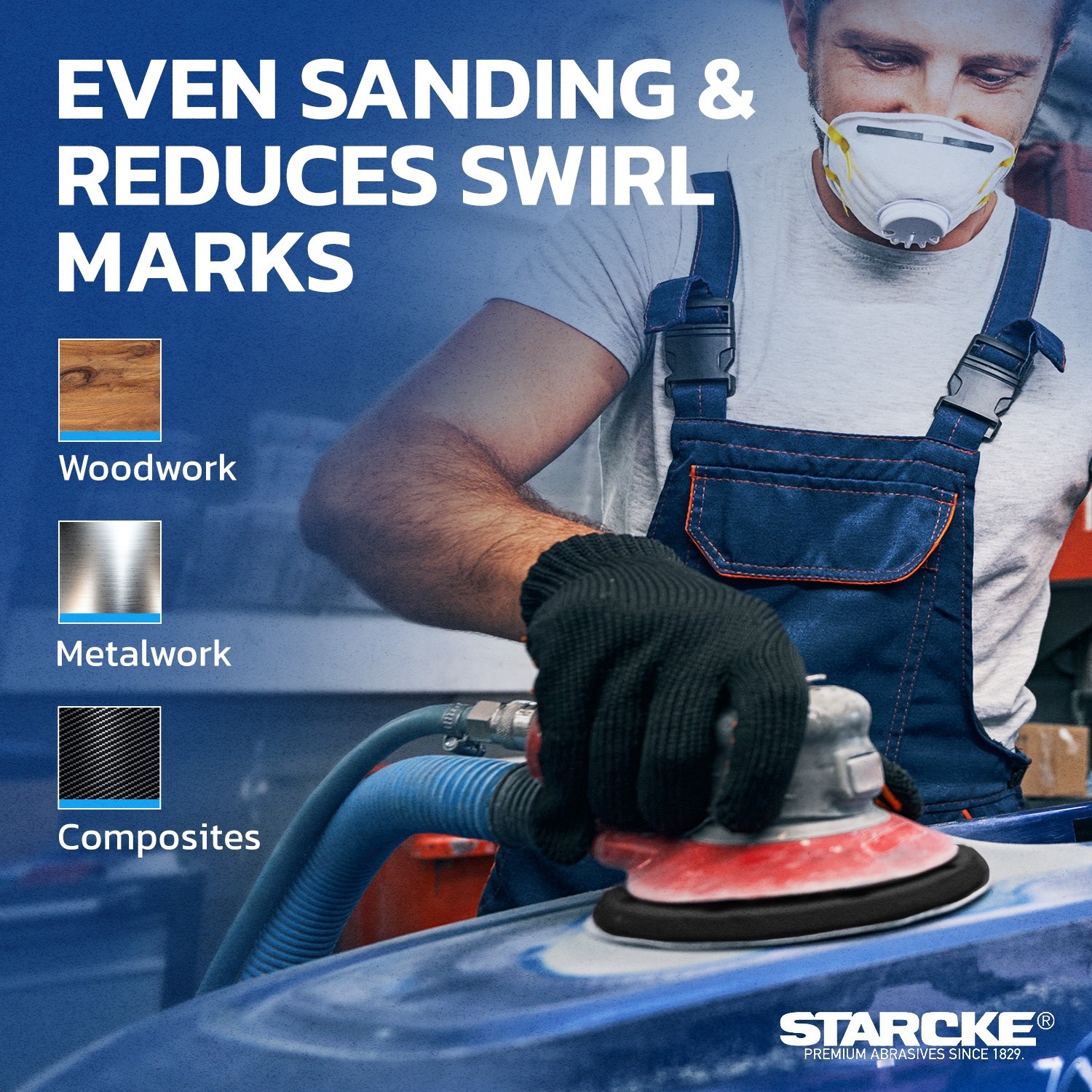 Starcke Premium 8 Inch Hook and Loop Grip Sanding Discs No Hole