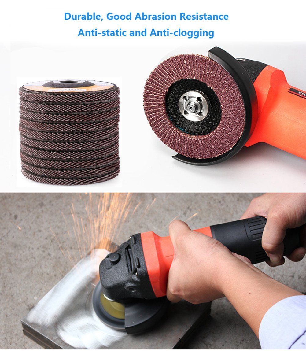20 Packs 4.5″ 4-1/2 Flap Disc 40 Grit Angle Grinder Sanding Grinding Wheels Set