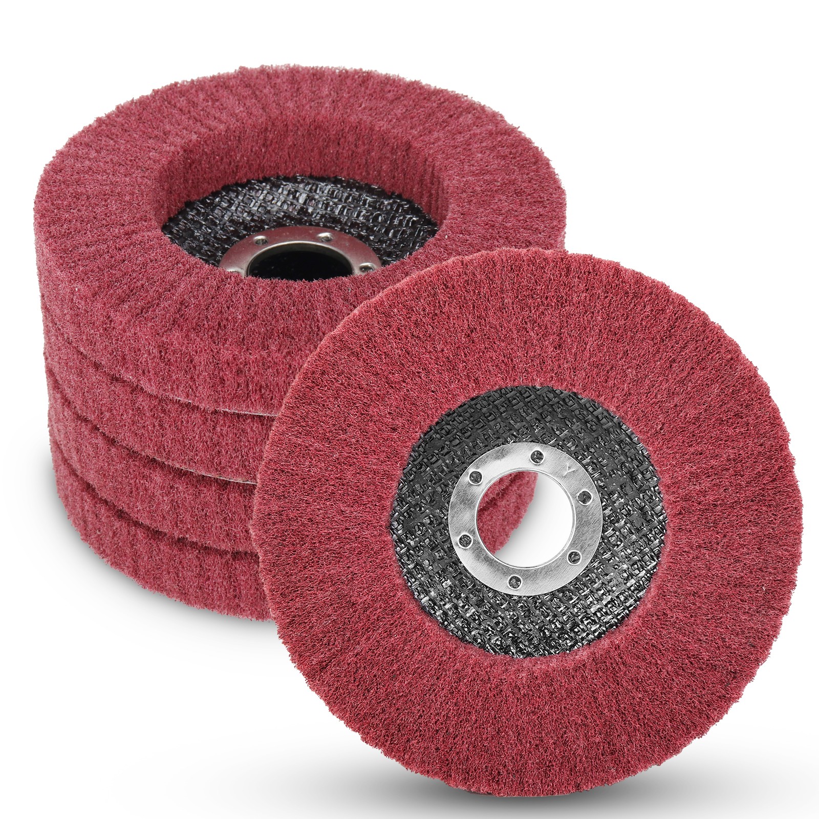 10pcs Nylon Fiber Flap Polishing Wheel Non-woven Grinding Disc For Angle Grinder