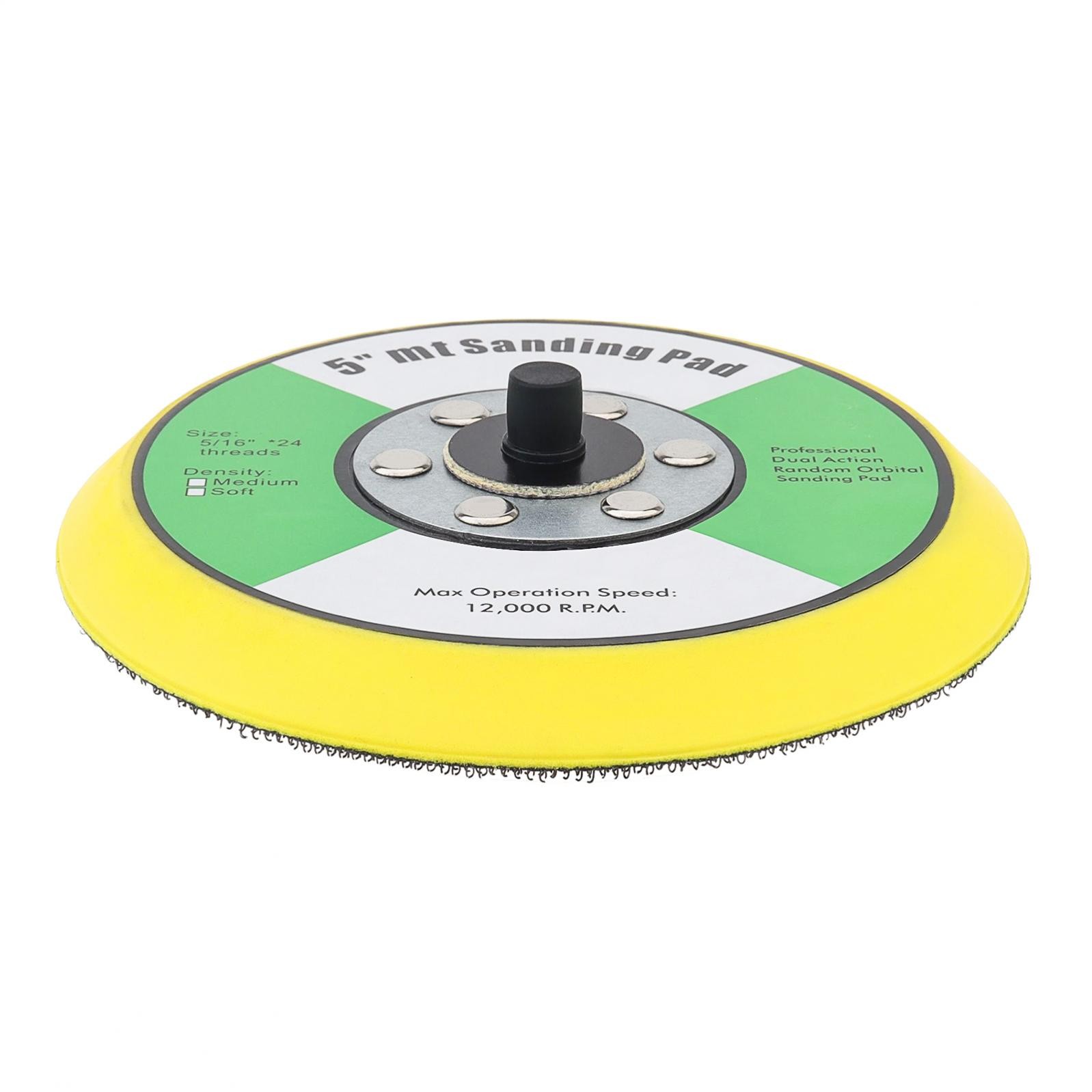 5″ Hook and Loop Backing Pad for Air Sander Polisher, 5/16″ Arbor with 24 Thread