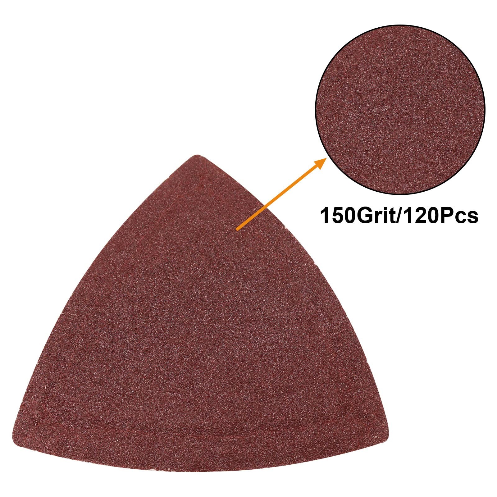 120 Pcs Triangle Sanding Pads, 150 Grits Detail Sander Sandpaper Hook and Loo…
