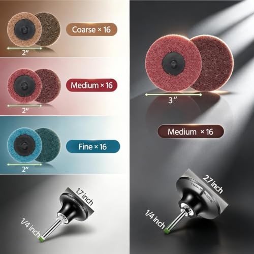 64PCS Sanding Discs Roll Lock Quick Change Discs, Drill & Die 2 Inch & 3 Inch
