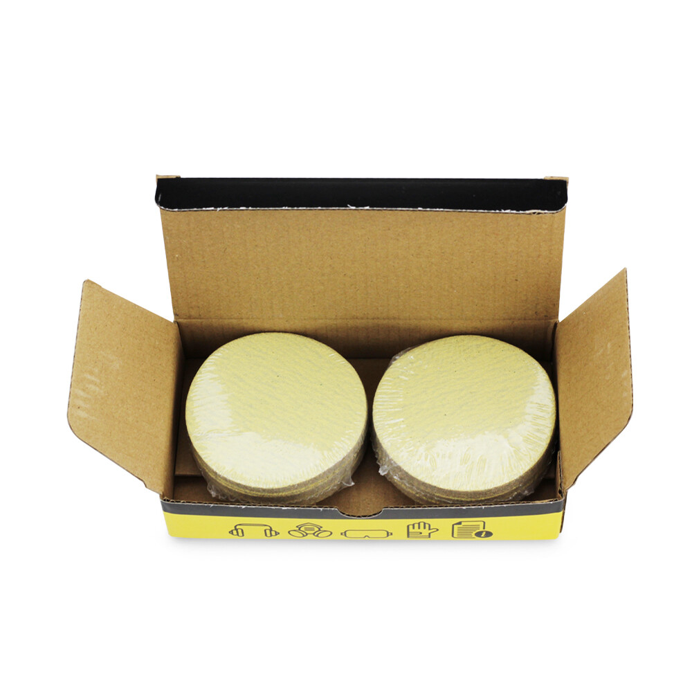 BHA 3″ Inch Gold Hook & Loop Sanding Discs Orbital DA Sandpaper – 50 Pack