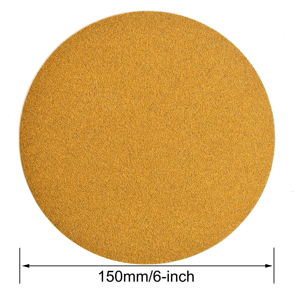 25PCS 150mm 6 Inch Gold sandpaper No Hole Hook & Loop Grip Sanding Disc 600 Grit