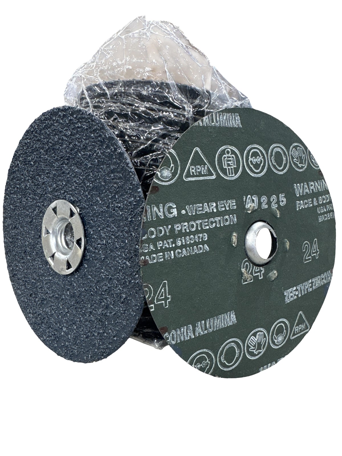 Resin Fiber Quick Change Disc 5″ X 5/8-11-24 Grit – Zirconium 25 Pack