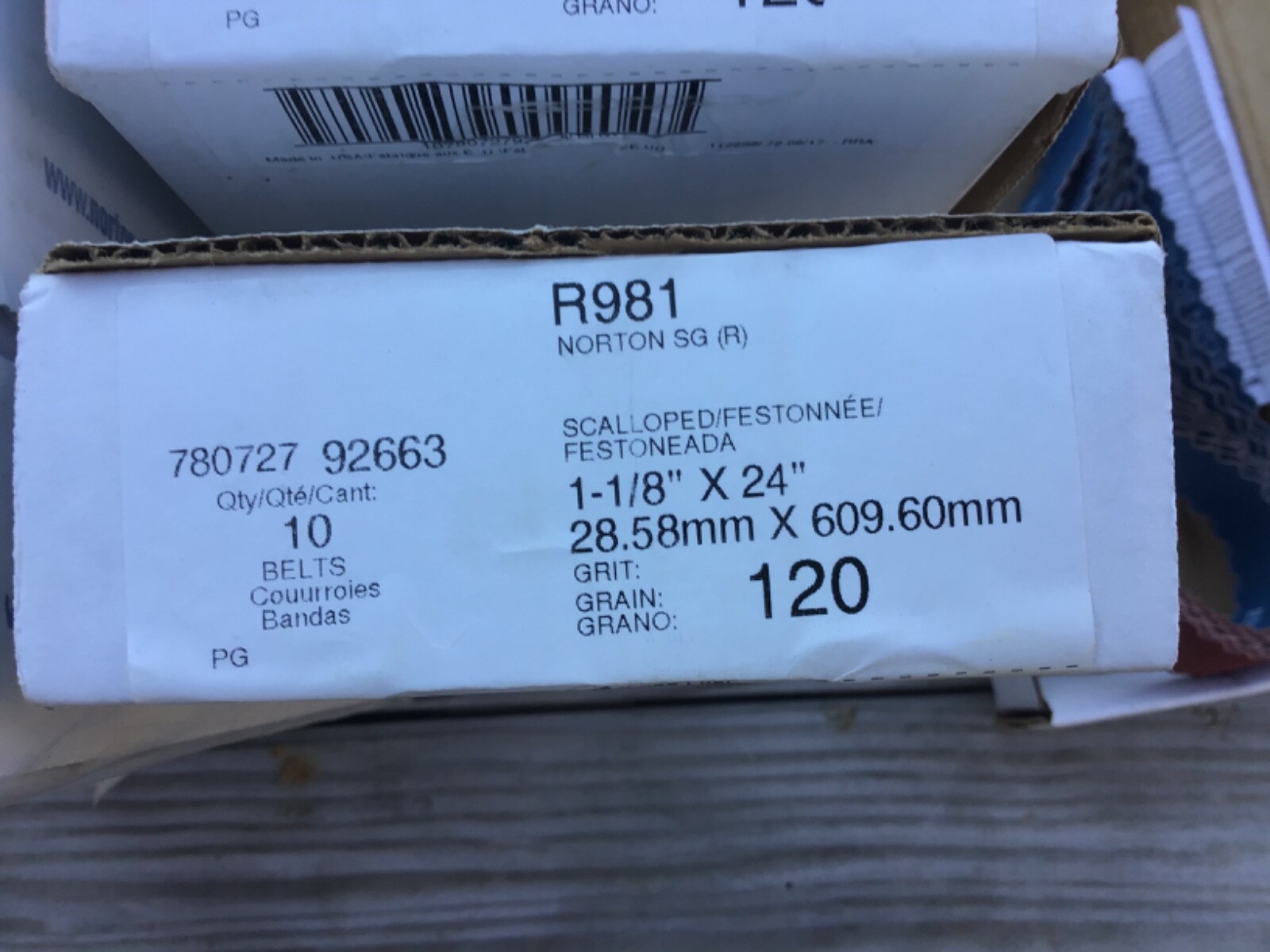 80 New NORTON 1 1/8” x 24″ R981 SG (R) SL Flex Sanding Belts 92663 780727