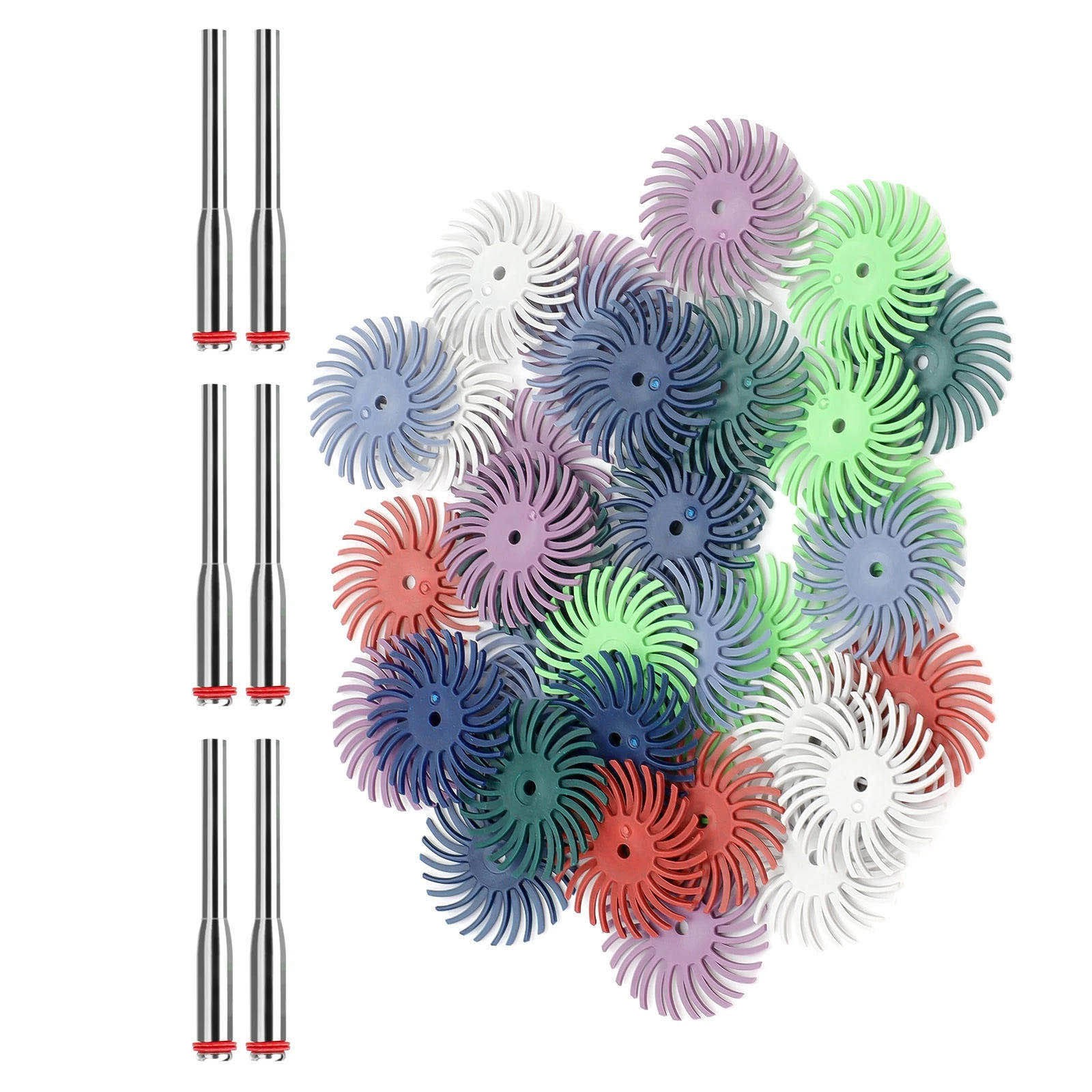 48PCS 80-2500# Diamond Radial Bristle Disc for DIY Craft Wood Carving Polishing