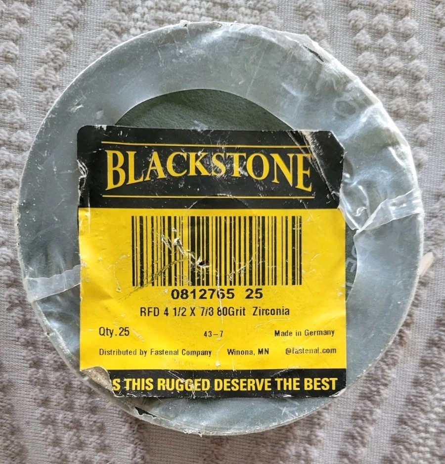 25 Pack | Blackstone 4-1/2″ x 7/8″ Resin Fiber Grinding Disc 80 Grit Zirconia
