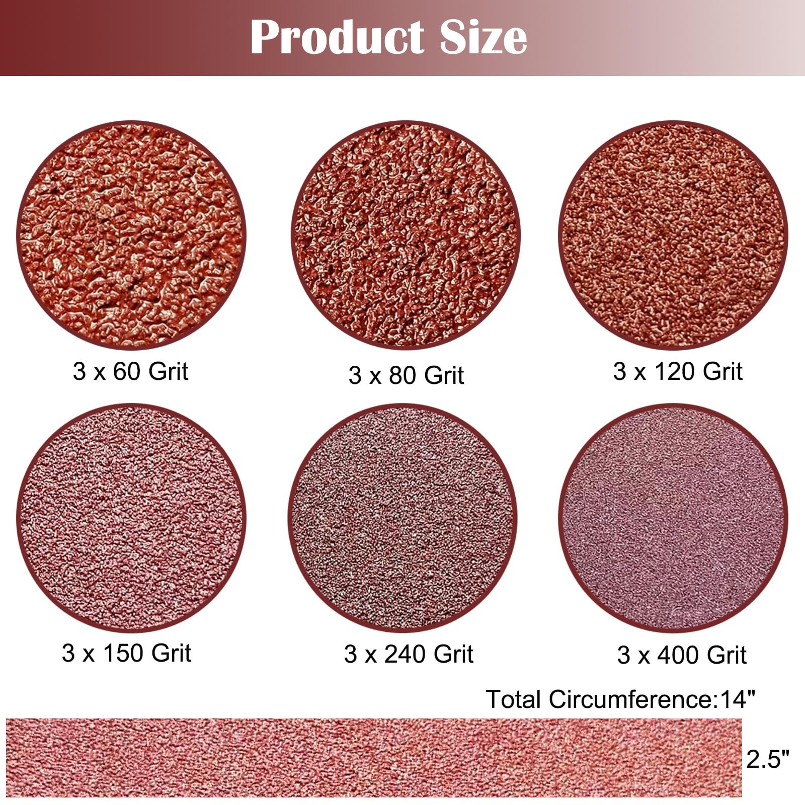 18 Pack 2-1/2 x 16 Inch Abrasive Sanding Belts Kit – 60 80 2.5 x 16, brown