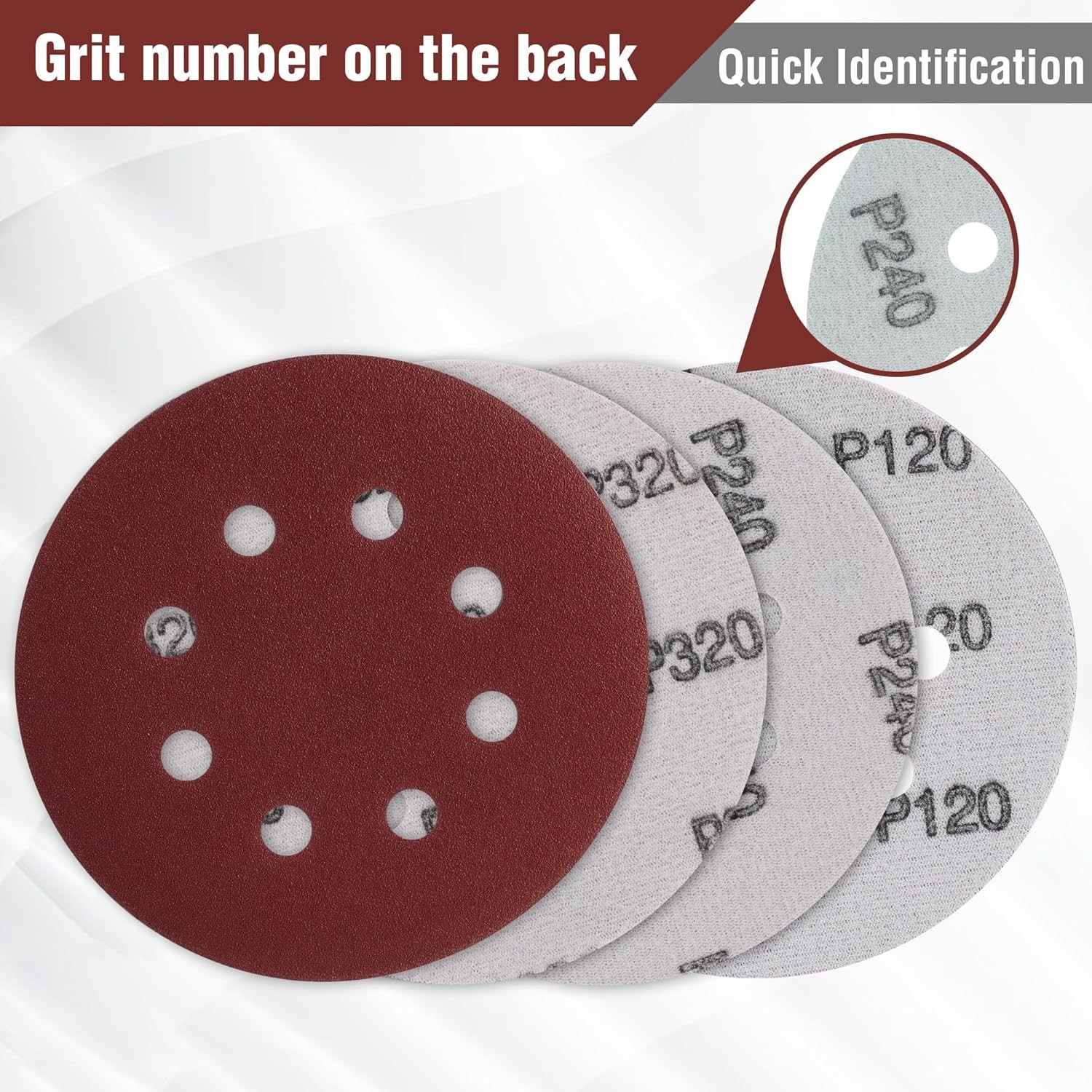 WORKPRO 150-piece Sanding Discs Set 5-Inch 8-Hole for Random Orbital Sander New
