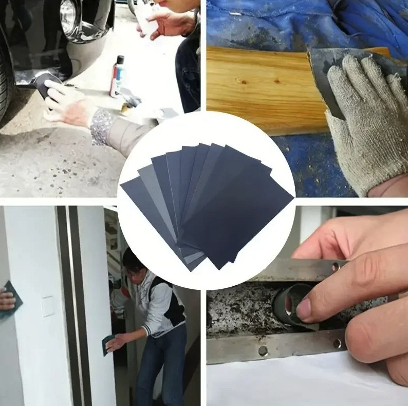 15pcs Wet Dry Sandpaper Set 400–3000 Grit Silicon Carbide Sheets – NEW
