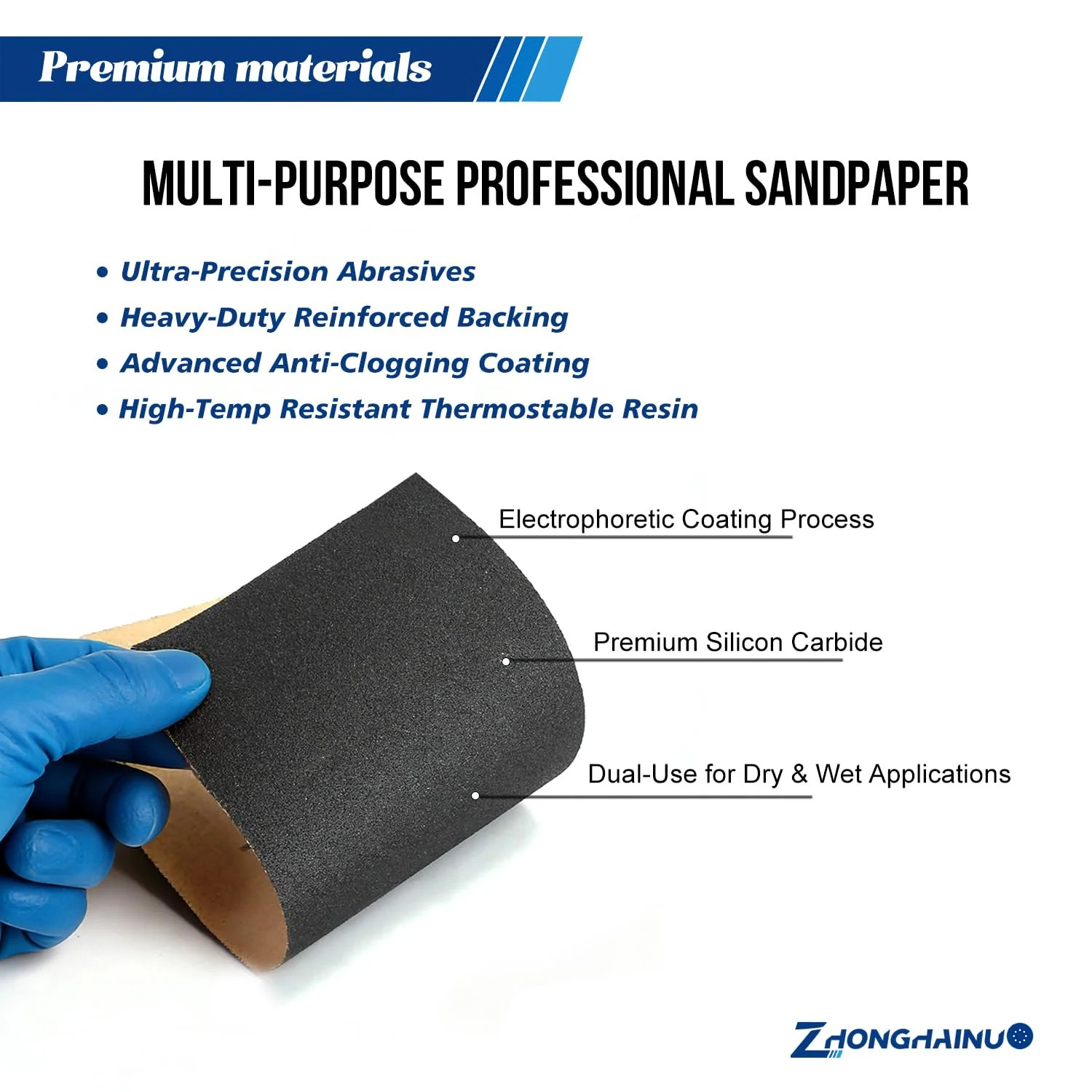 51-Sheets Sandpaper Assortment, 9 x 3.6 Inch Wet Dry Sand Paper, 100/120/180/240