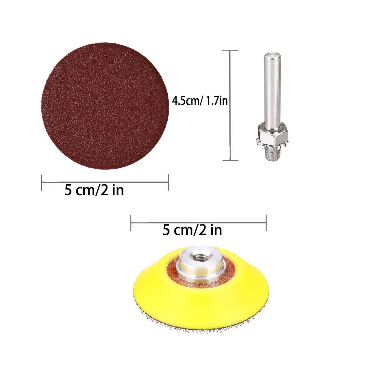 100 Pieces 2 Inch Sanding Discs, 803000 Grit Sandpaper with 1/4″ Shank Backin…