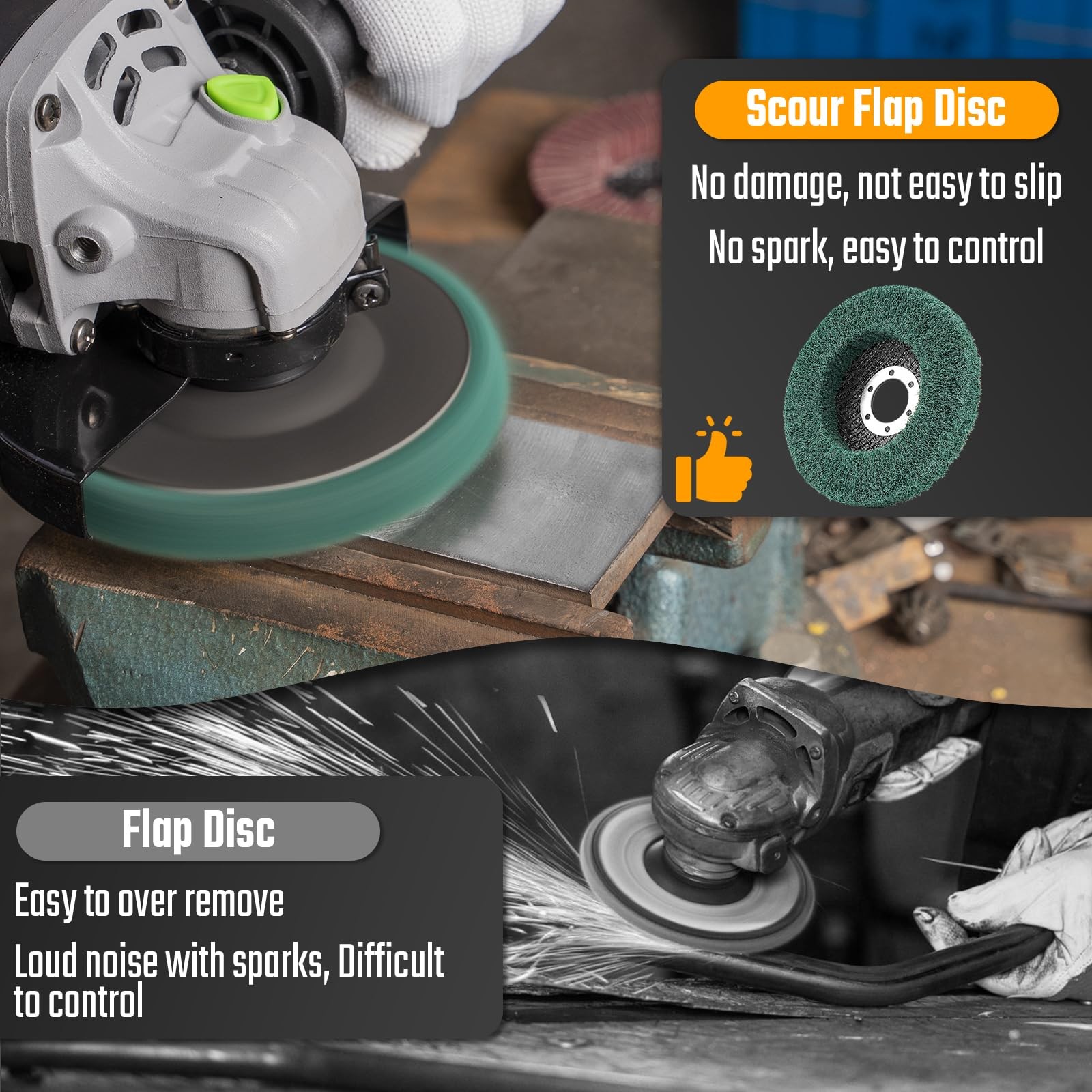 10Pcs 180 & 320 Grit Scour Flap Disc 4 1/2 Inch Angle Grinder Attachment for …