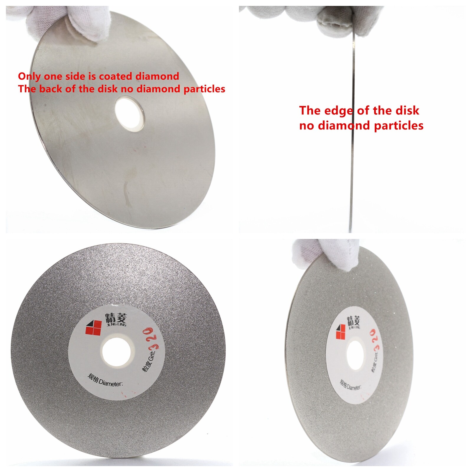 4″ inch 100mm Grit 320 Diamond Grinding Disc Wheel Coated Flat Lap Disk Lapidary