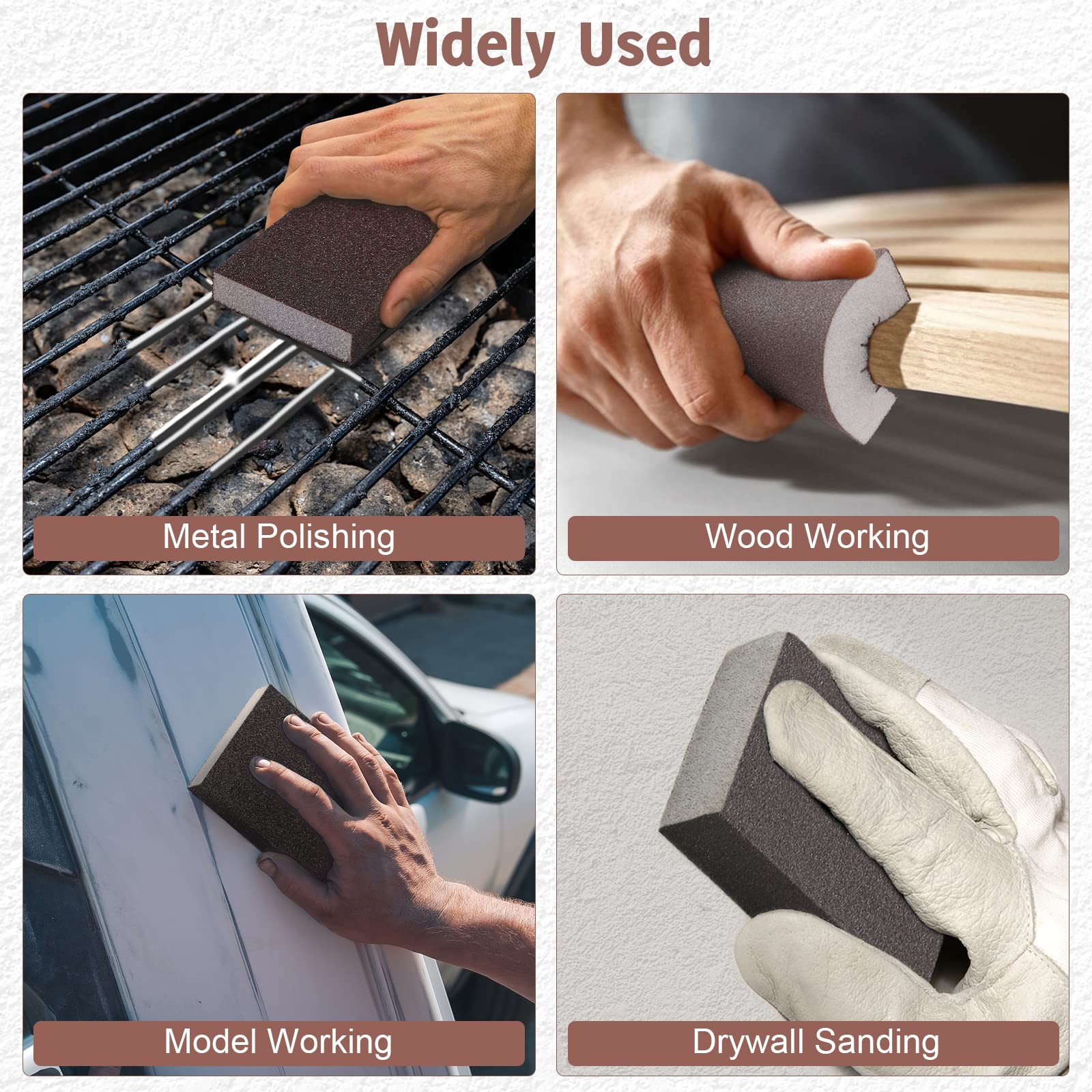 8PCS Sanding Sponge, Sanding Blocks of 60/80/120/220 Assorted Grits, Flexible