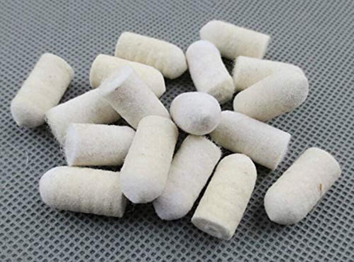 100 Pcs Wool Felt Buffing Polishing Pad Wheel Cone Tips For Grinder Dremel A972