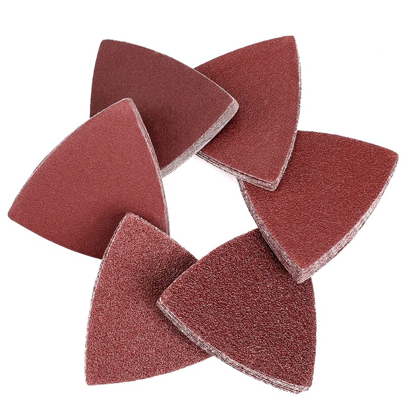 WORKPRO 150PCS 3-1/8″ Triangle Sanding Pads Hook Loop 40/60/80/120/180/240 Grits