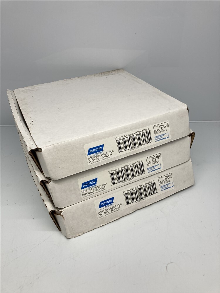 45 Norton 9″ Hook & Loop Discs for Porter Cable 7800 Drywall Sander P120 Grit