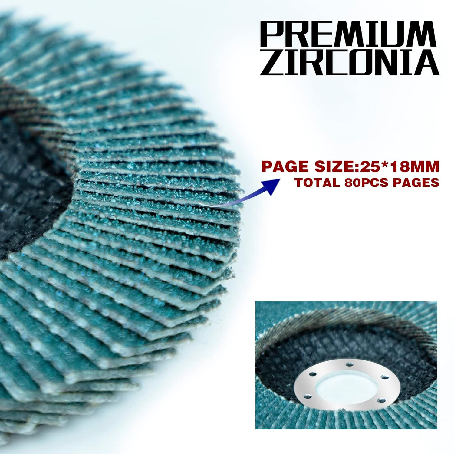 100 Pack Zirconia Flap Disc 40 Grit 4.5″ X 7/8-Inch Sanding Disc Bevel Type #29