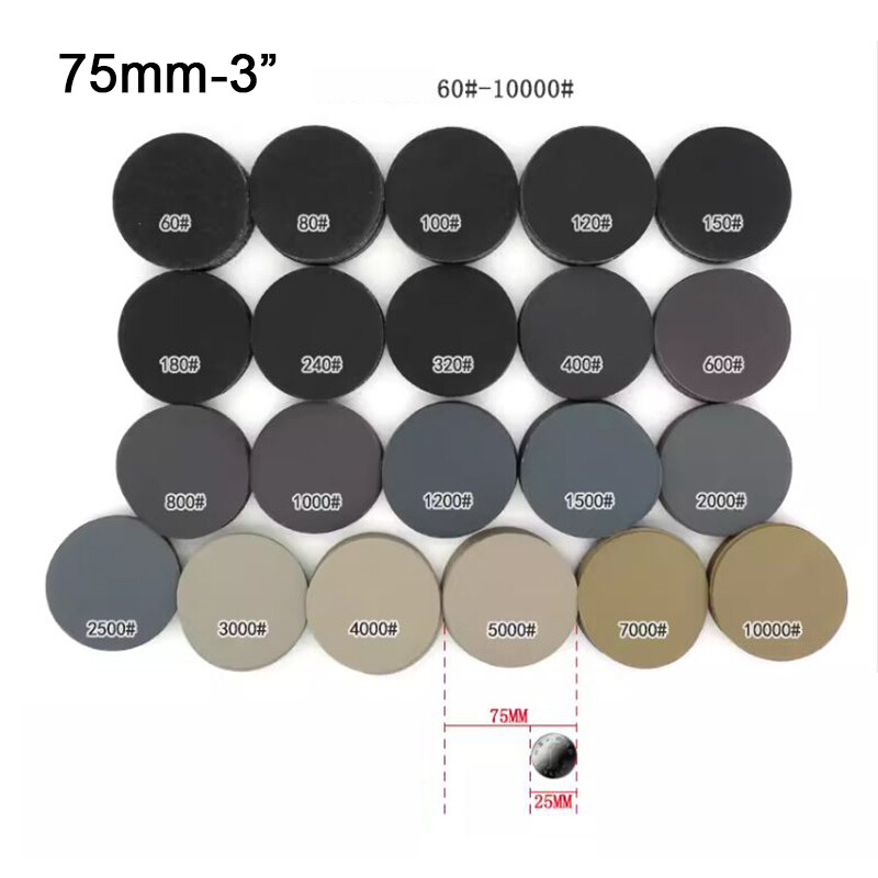 25-75mm Wet and Dry Sanding Discs 1-7Inch Sandpaper Hook&Loop Pads Grit 60-10000