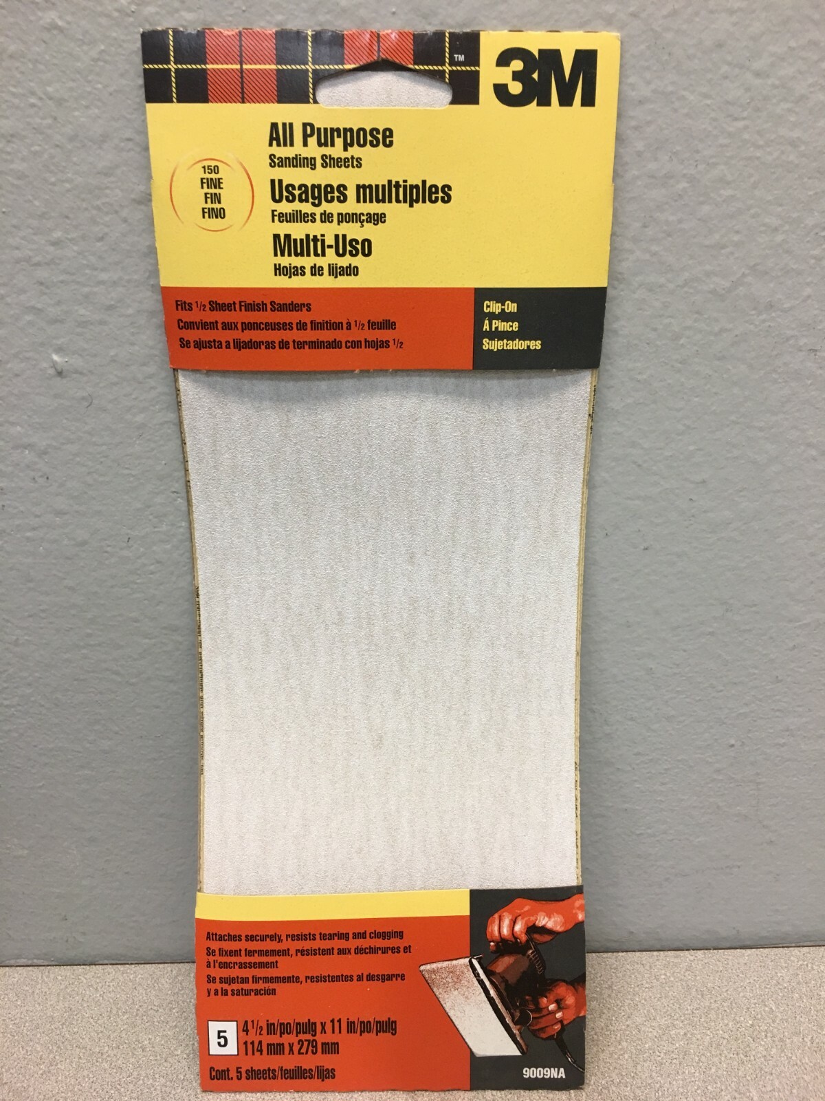 3M 12895 11 in. L X 4-1/2 in. W 150 Grit Aluminum Oxide Sandpaper 5 pk