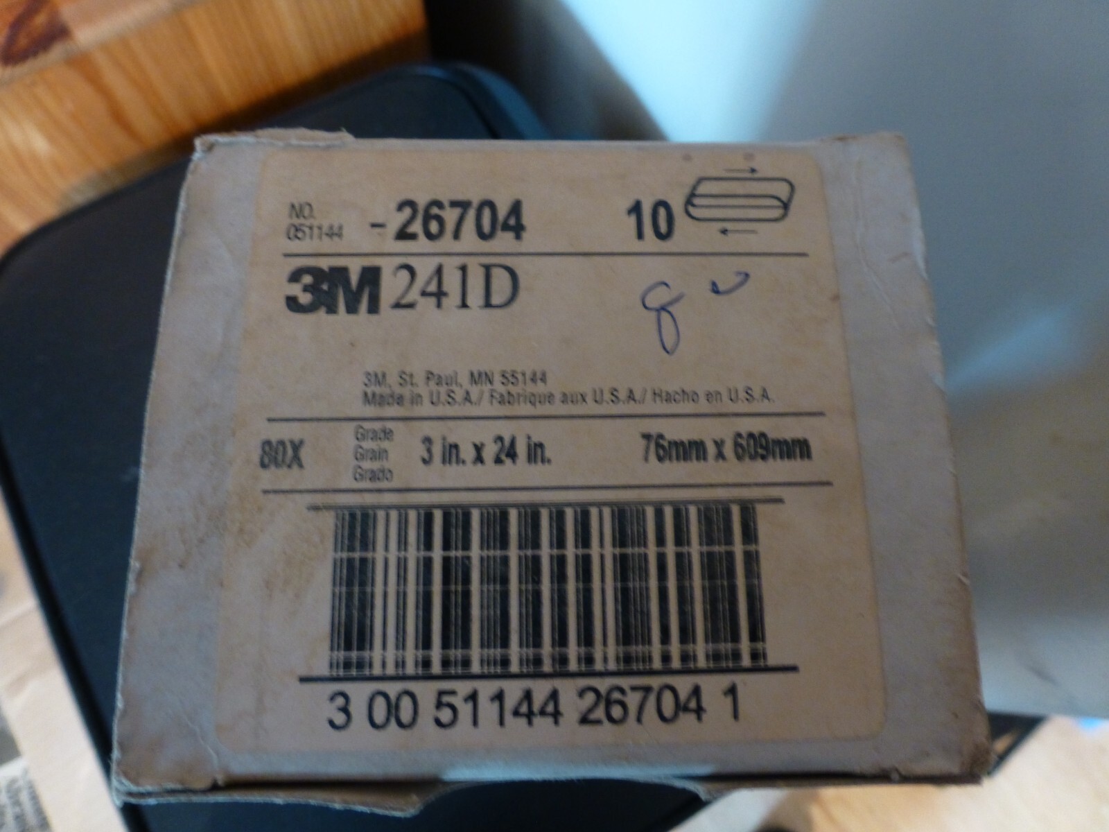NEW 3M Brand 80 Grit 3″ x 24″ Three-M-Ite Resin Sanding Belts (10) Pack #241D