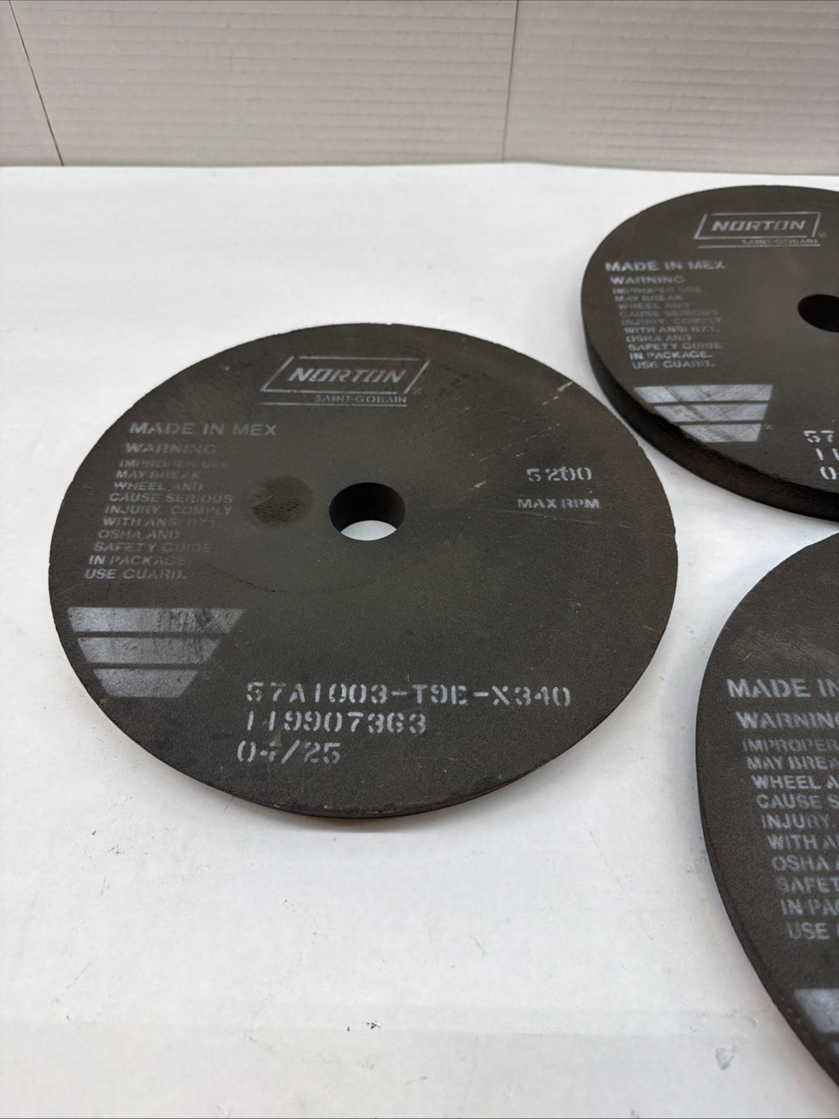 Norton Wheel Abrasives Discs Lot Of 5 57A1003-T9B-X340