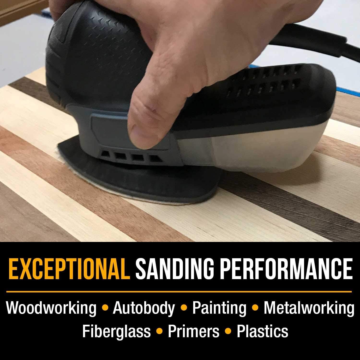 48PCS Mouse Sandpaper 60-400 Grit Sanding Pads Paper for 5.5″x3.5″ Detail Sander