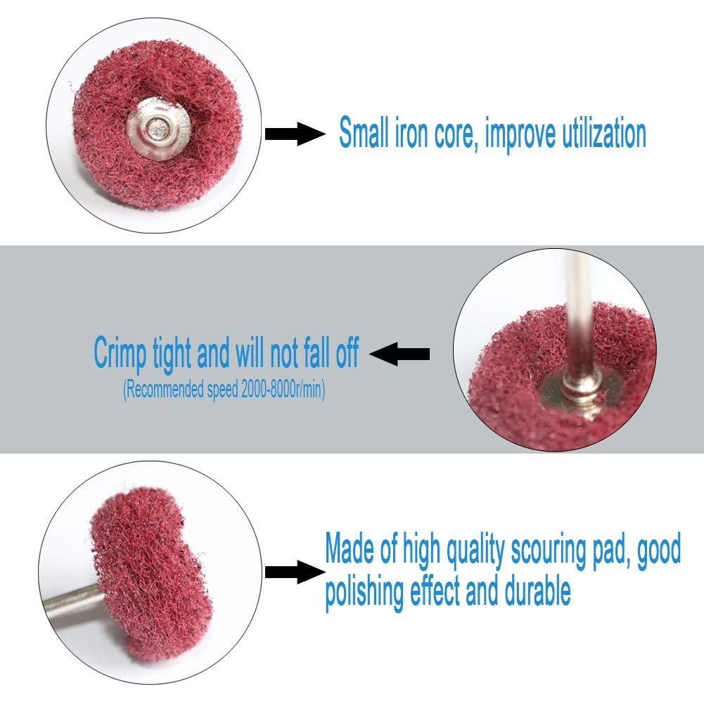 50PCS Abrasive Buffing Polishing Wheel Set for Rotary Tools Rust Removal 3mm