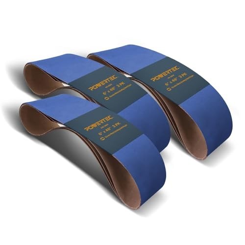 6″x48″ Zirconia Sanding Belts – 36/60/120 Grits, 9 Pack for Wood & Metal Sander