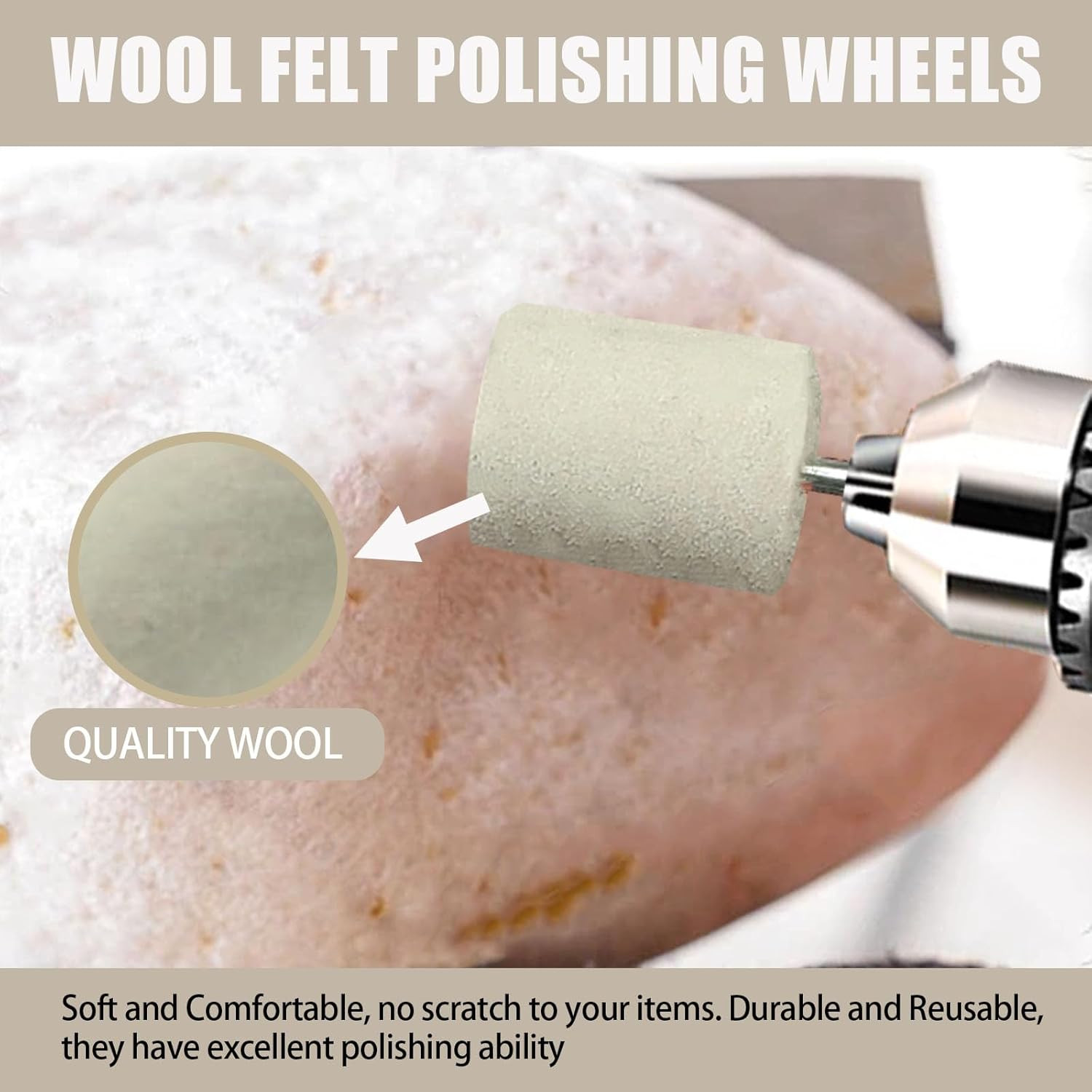 122Pcs Polishing Buffing Wheel Kit for Dremel and 2Pcs Polishing Compound 10Pcs