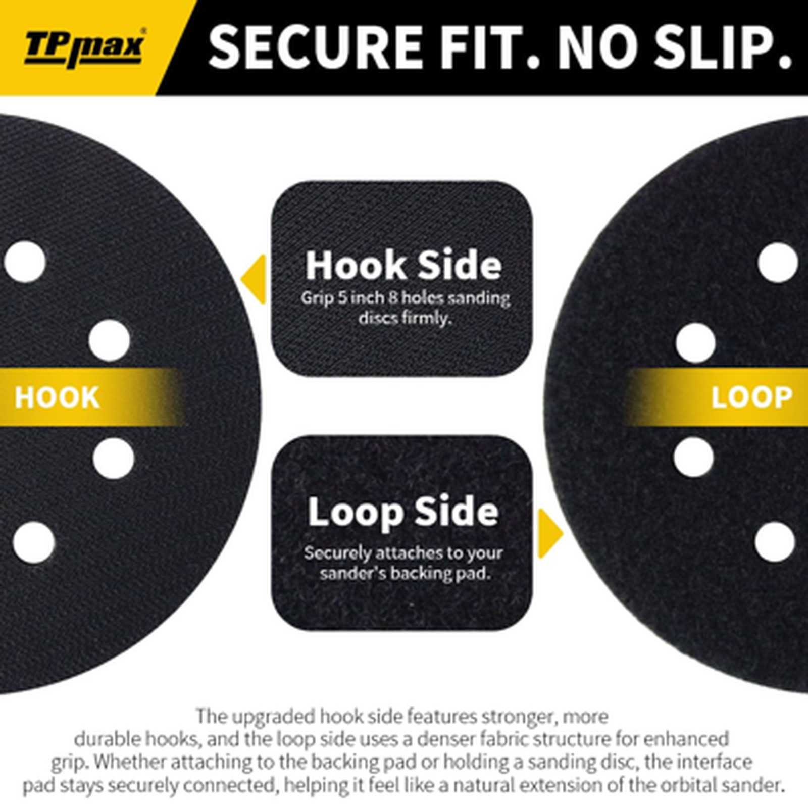 2 Pack 5 Inch 8 Holes Interface Pad Soft EVA Foam Buffer Pads for 5″ Orbital